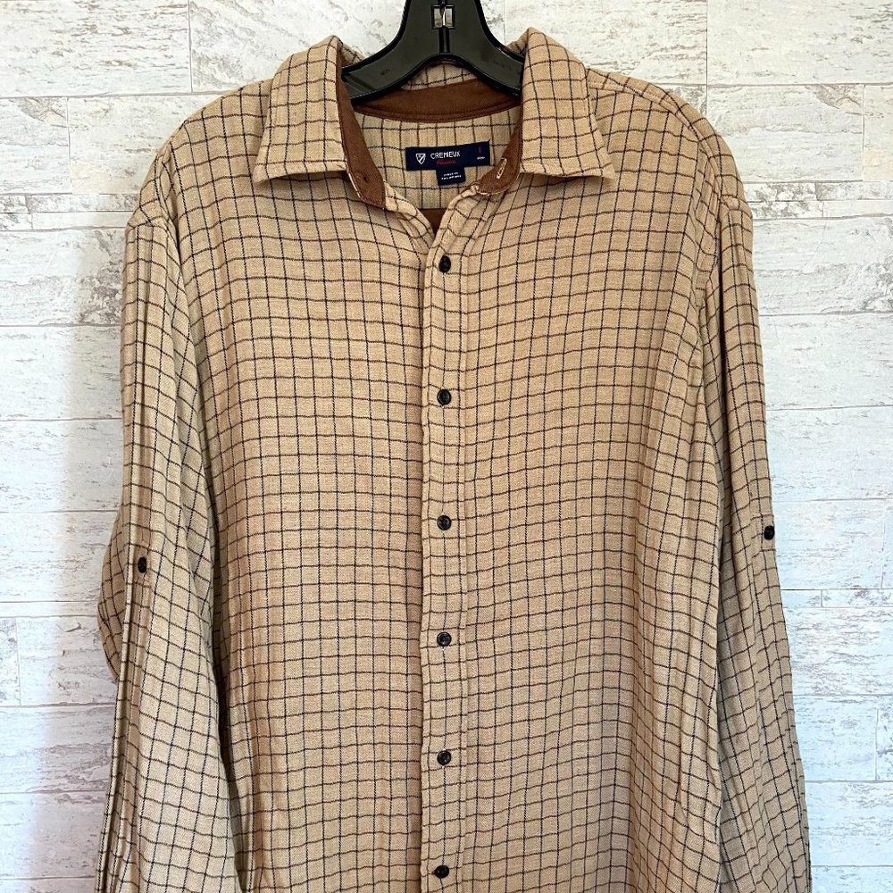 Daniel Cremieux Window Pane Long Sleeve Brown Sz L